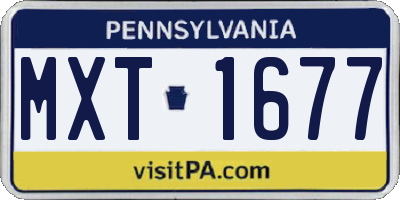 PA license plate MXT1677