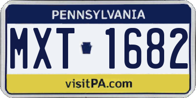 PA license plate MXT1682