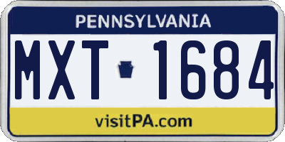 PA license plate MXT1684