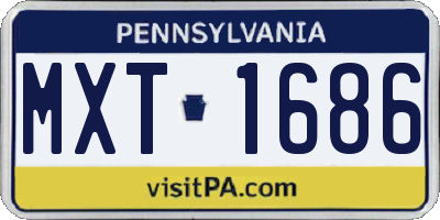 PA license plate MXT1686
