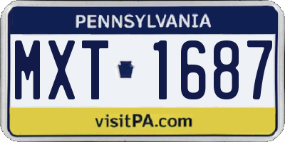 PA license plate MXT1687