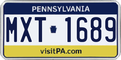 PA license plate MXT1689