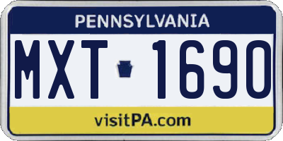 PA license plate MXT1690