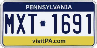 PA license plate MXT1691