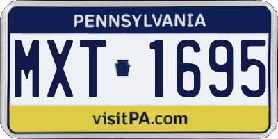 PA license plate MXT1695