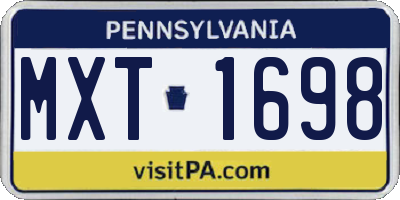 PA license plate MXT1698