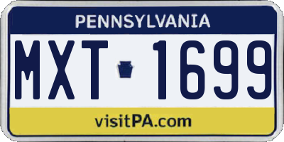PA license plate MXT1699