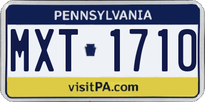 PA license plate MXT1710