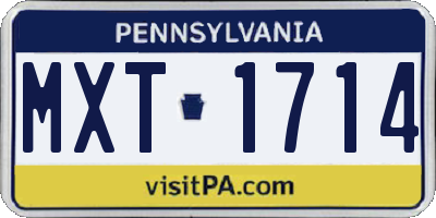 PA license plate MXT1714