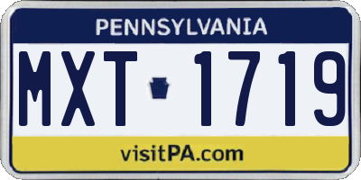 PA license plate MXT1719