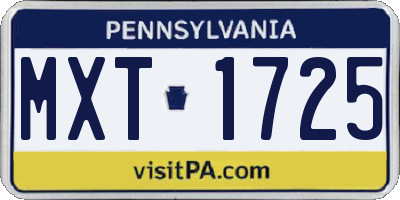 PA license plate MXT1725