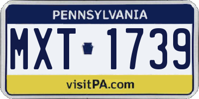 PA license plate MXT1739