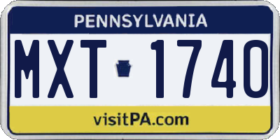 PA license plate MXT1740