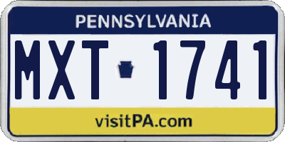 PA license plate MXT1741