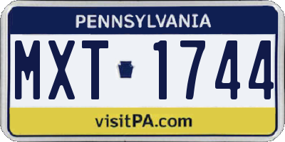PA license plate MXT1744
