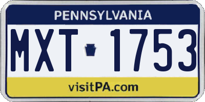 PA license plate MXT1753