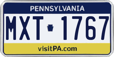 PA license plate MXT1767