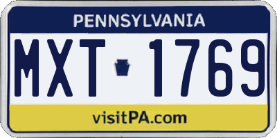 PA license plate MXT1769