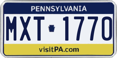 PA license plate MXT1770