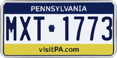PA license plate MXT1773
