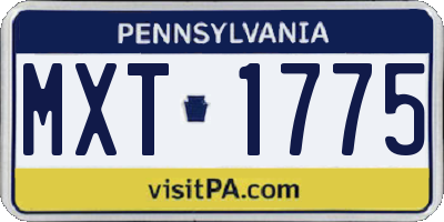 PA license plate MXT1775