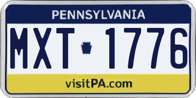 PA license plate MXT1776