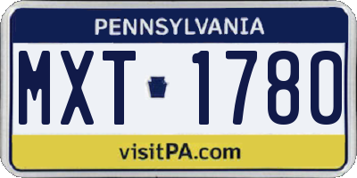 PA license plate MXT1780