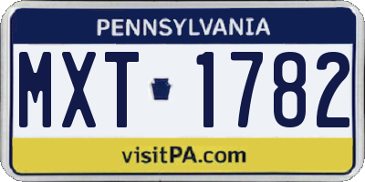 PA license plate MXT1782