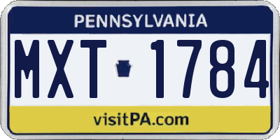 PA license plate MXT1784