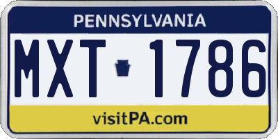 PA license plate MXT1786