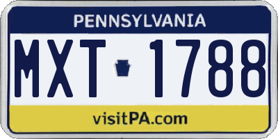 PA license plate MXT1788