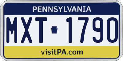 PA license plate MXT1790
