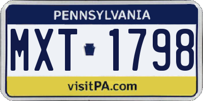PA license plate MXT1798