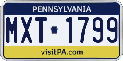 PA license plate MXT1799
