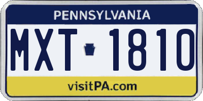 PA license plate MXT1810