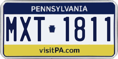 PA license plate MXT1811