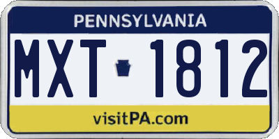 PA license plate MXT1812