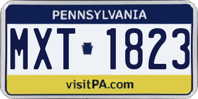 PA license plate MXT1823