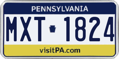 PA license plate MXT1824