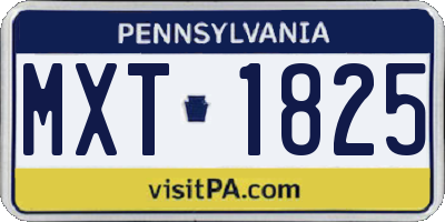 PA license plate MXT1825