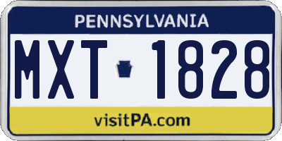 PA license plate MXT1828