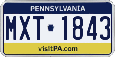 PA license plate MXT1843