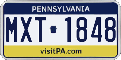 PA license plate MXT1848