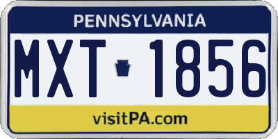 PA license plate MXT1856