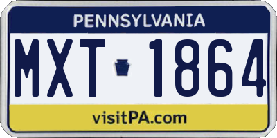 PA license plate MXT1864