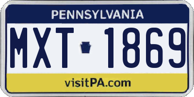 PA license plate MXT1869