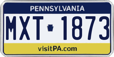 PA license plate MXT1873