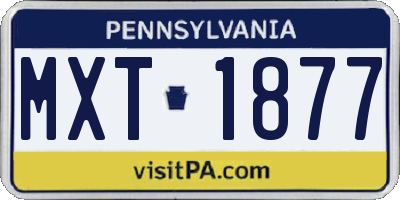PA license plate MXT1877