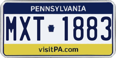 PA license plate MXT1883