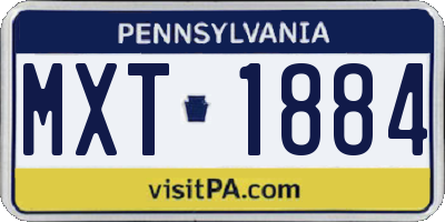 PA license plate MXT1884